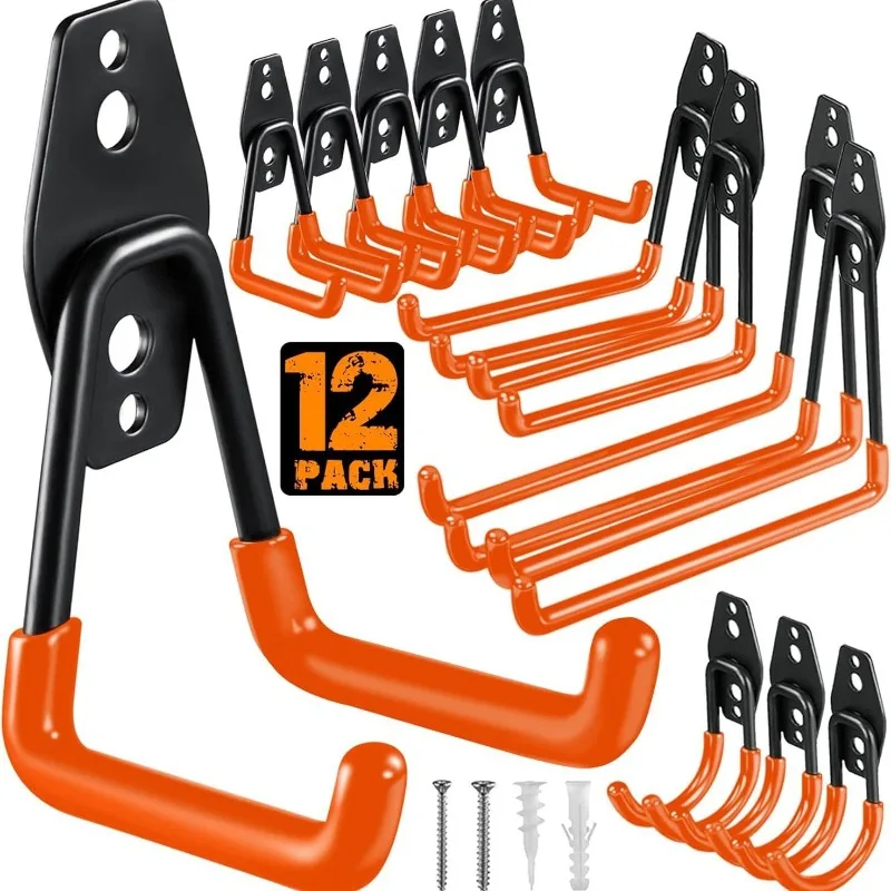 Heavy Equipment Management - 12 parçalı set Garaj Depolama Kancaları